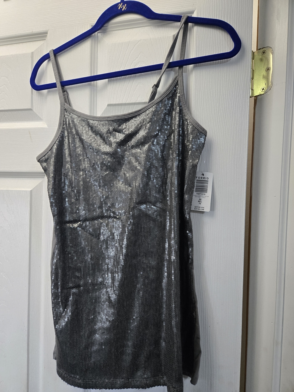 NWT Torrid Gunmetal Sequin Tank Top